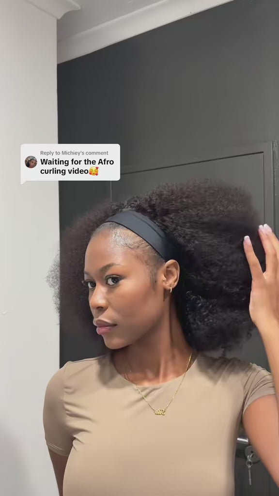 Afro Curly Headband Wig